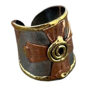 Mixed Metal Adjustable Spiral Cross Ring Janya Collection Anju Adjustable NEW